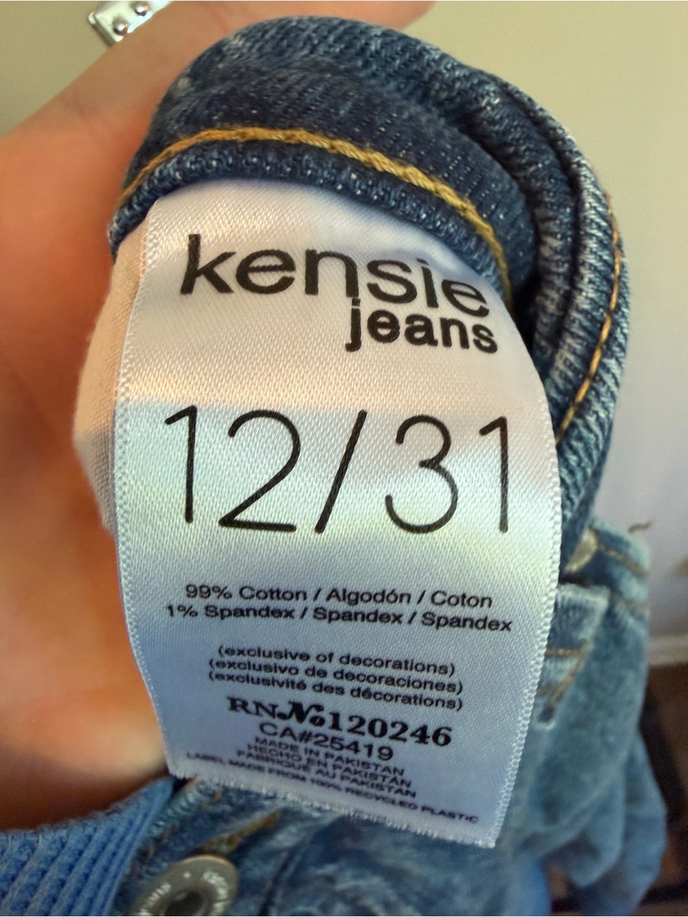Kensie Blue Straight Leg Jeans - Picture 6 of 6